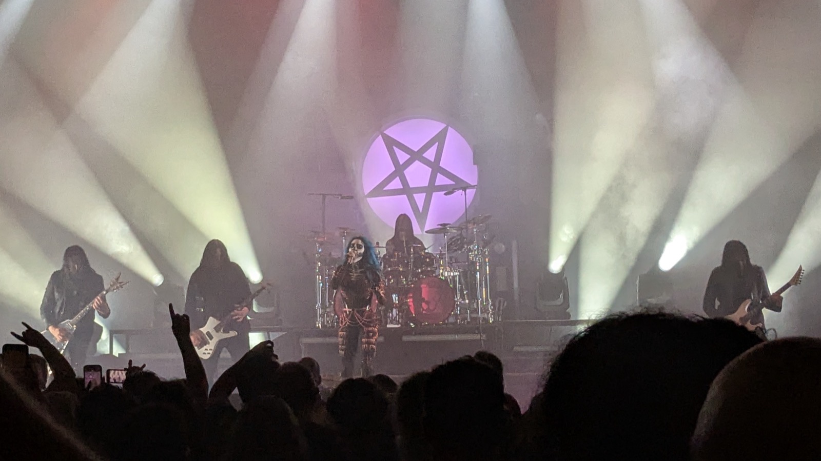 Arch Enemy performing live, captured at O2 Apollo Manchester October 2025