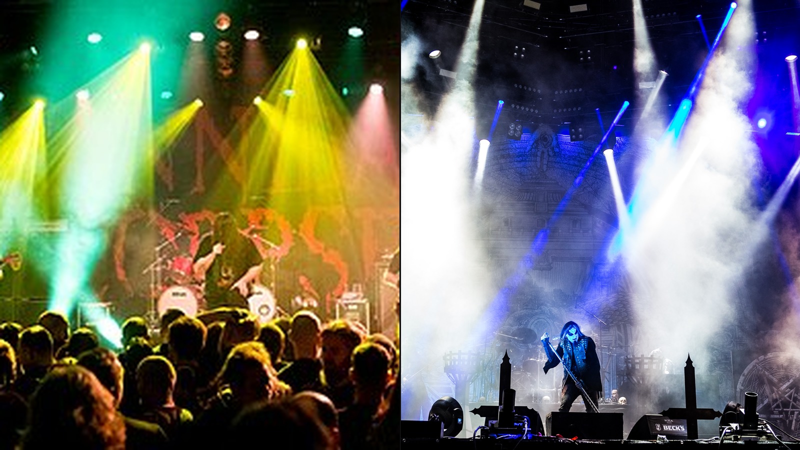 Cannibal Corpse and Dimmu Borgir — representing death metal and black metal