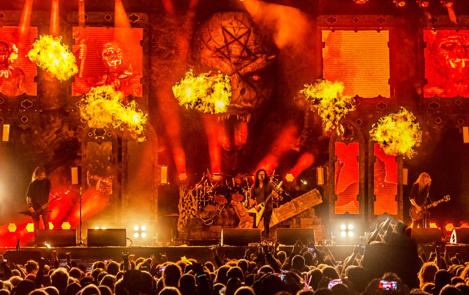 Kreator performing live at Reload Festival 2018