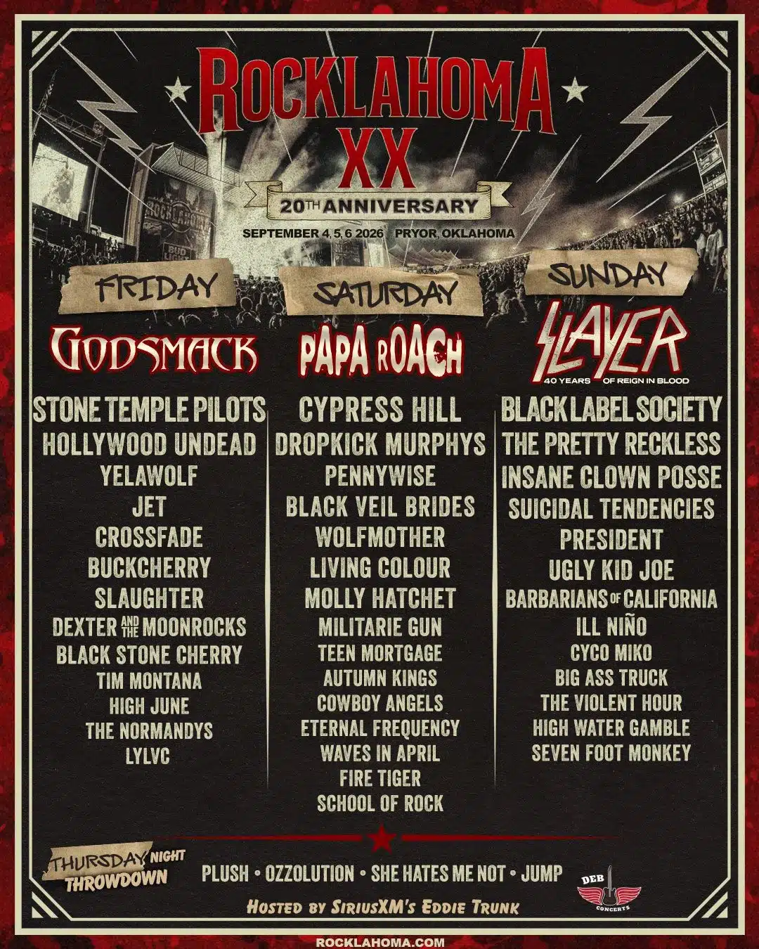 Slayer — 40 years of Reign in Blood celebrated at Rocklahoma 2026