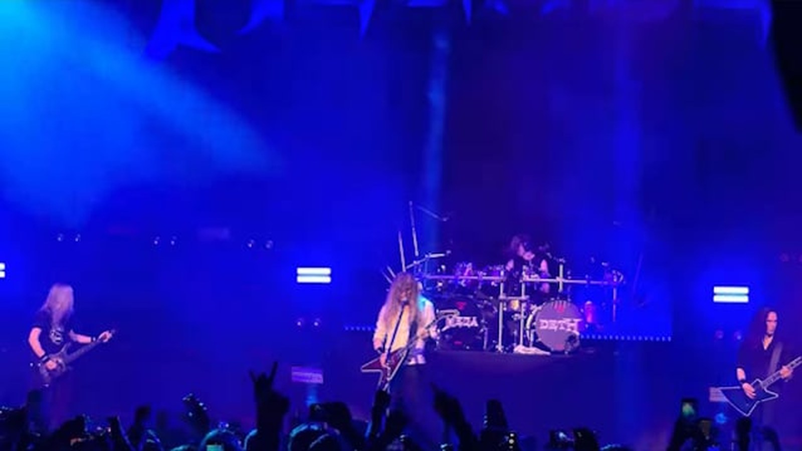 Megadeth performing live in Bogota during the Ride the Lightning live debut in April 2026