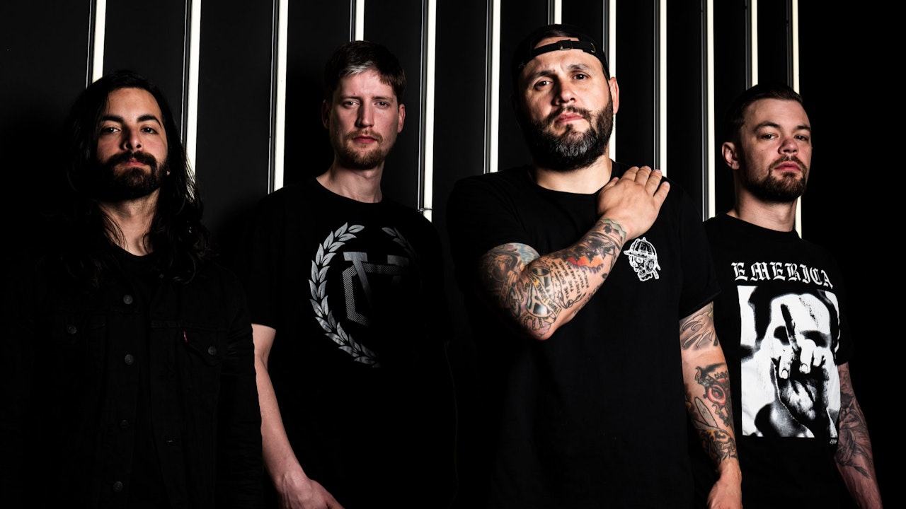 After The Burial vocalist Anthony Notarmaso performing live on stage