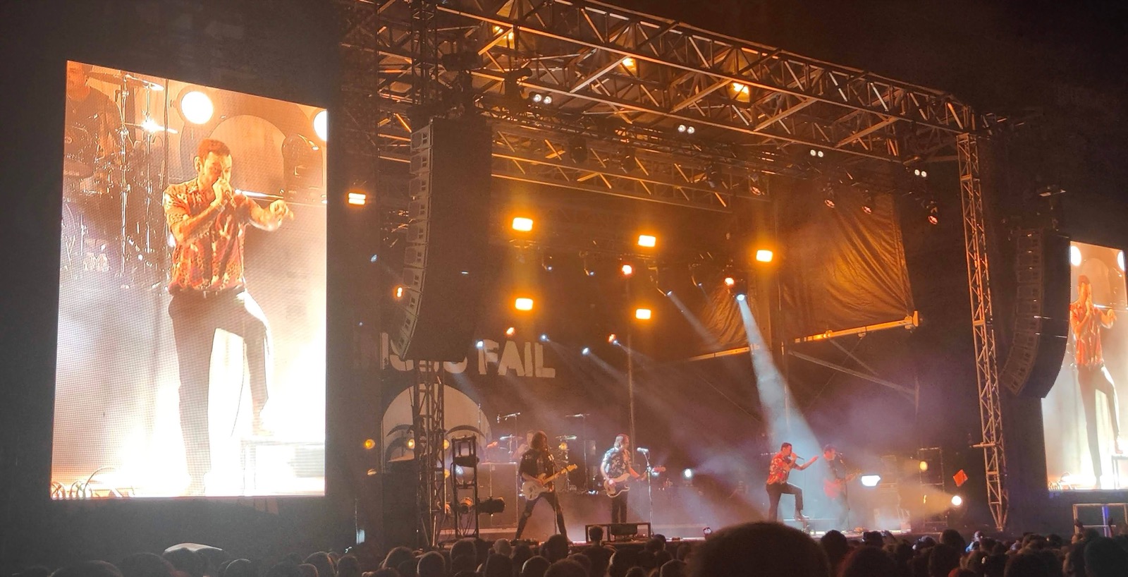 Senses Fail performing live on stage in 2023