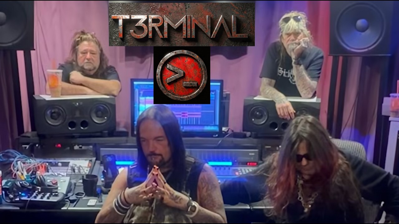 T3RMINAL band studio footage — Tesla, WASP, and Saliva veterans in the recording studio