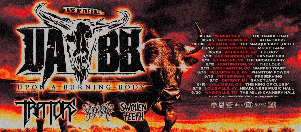 Upon a Burning Body Rise of the Bull Tour 2026 poster