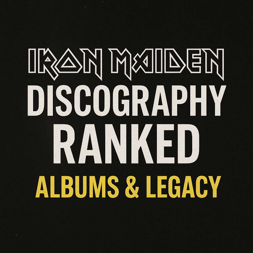Words on Black Background Iron Maiden Discography Ranked