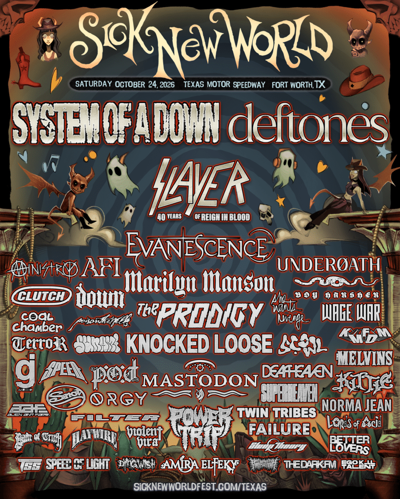 Sick New World 2026 Texas Lineup Flyer