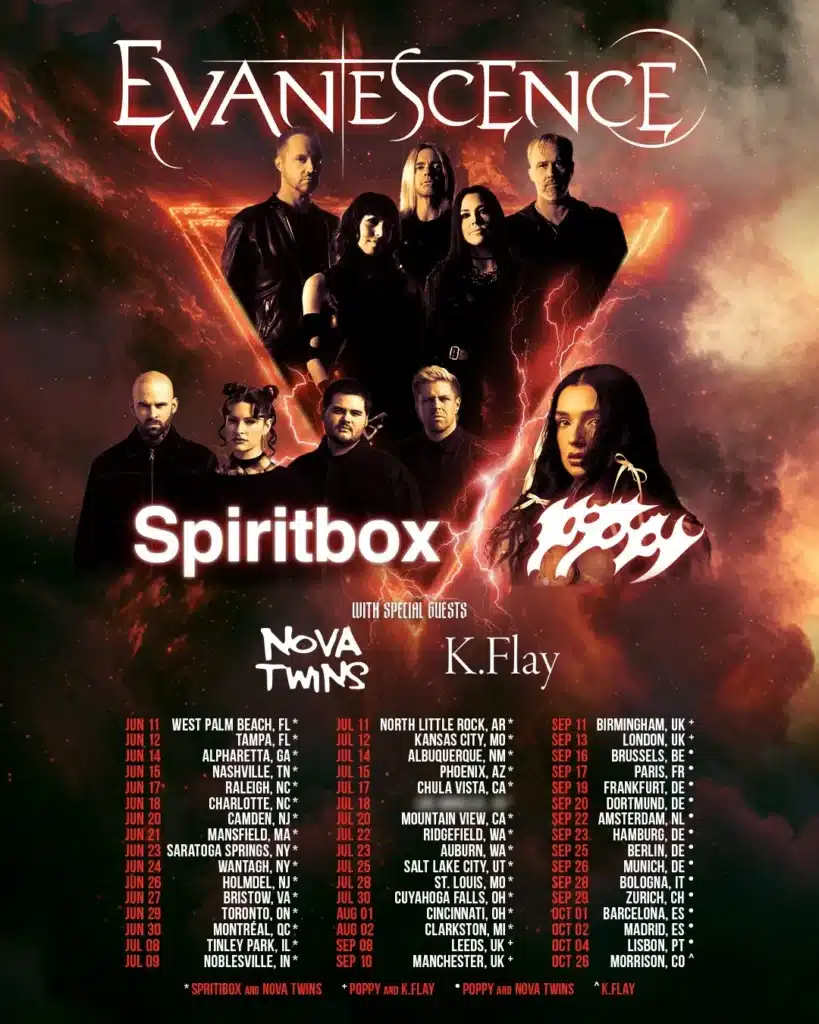 evanescence 2026 tour poster