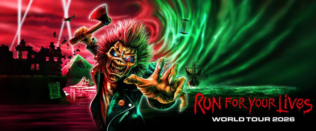 Iron Maiden concert tour promotional artwork featuring Eddie
