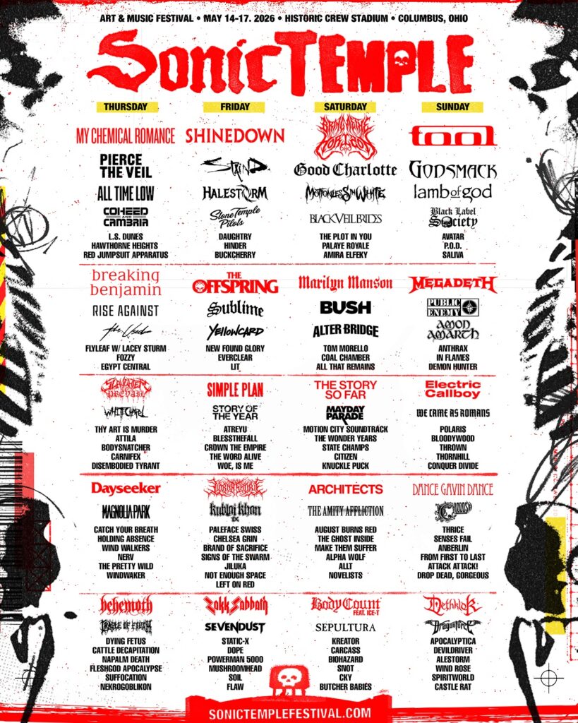 Sonic Temple Lineup 2026 Flyer